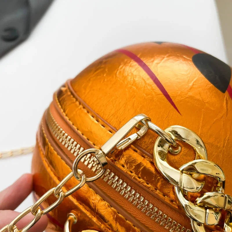 Thick Chain Handbag Clutch Bag 2024 New Halloween Handbag Purse Ghost Festival Pumpkin Crossbody Bag Lady Mini Phone Bag