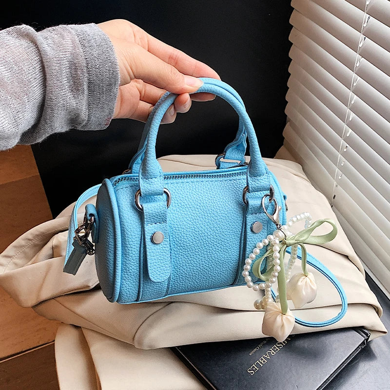Candy Color Pu Leather Handbag Clutch Bag Fashion bolsa feminina Brand Small Square Bag 2025 New Versatile Mobile Phone Bag Purs