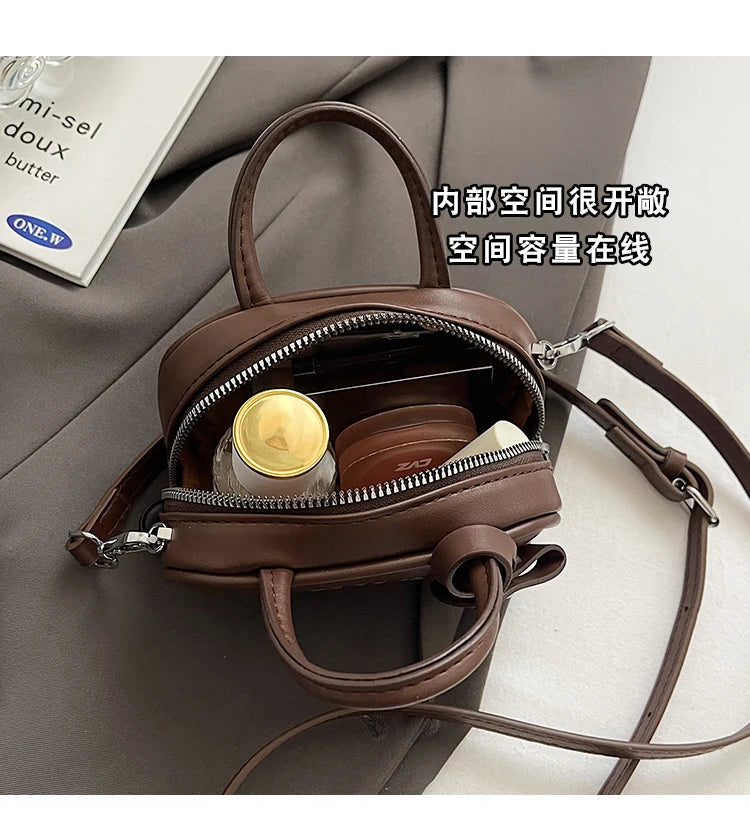 Bowling mini small bag style 2025 famous brand all-match lipstick bag light luxury designer niche high-end messenger bag trend