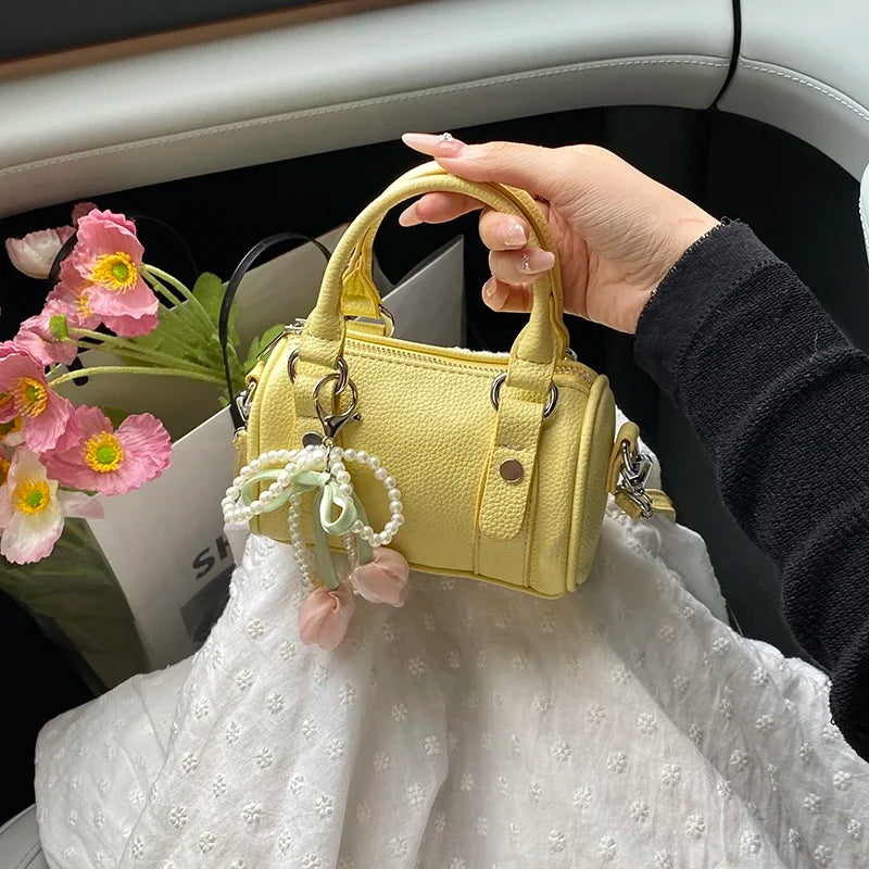 Candy Color Pu Leather Handbag Clutch Bag Fashion bolsa feminina Brand Small Square Bag 2025 New Versatile Mobile Phone Bag Purs