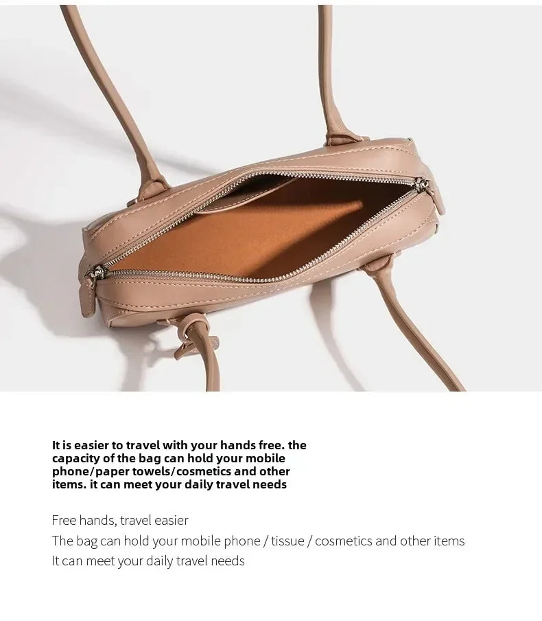 French Designer Sausage Bag Vintage Underarm Bag Genuine Leather Women's Handbag Casual Commuting Versatile Single Shoulder Bags