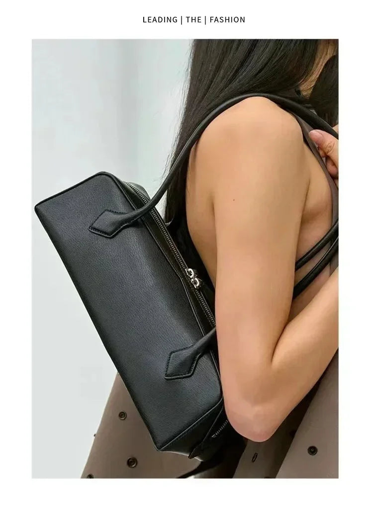 French Designer Sausage Bag Vintage Underarm Bag Genuine Leather Women's Handbag Casual Commuting Versatile Single Shoulder Bags
