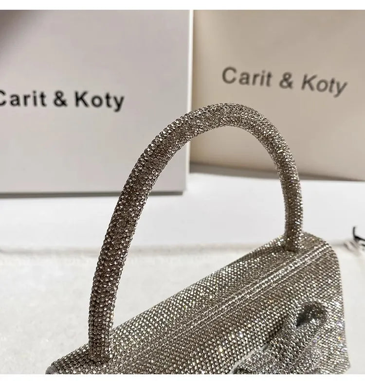 Crystal Shiny Diamond Evening Bag Luxury Glitter Bow Knot High Quality Women Handbag Wedding Party Clutch Purse Shoulder Bag
