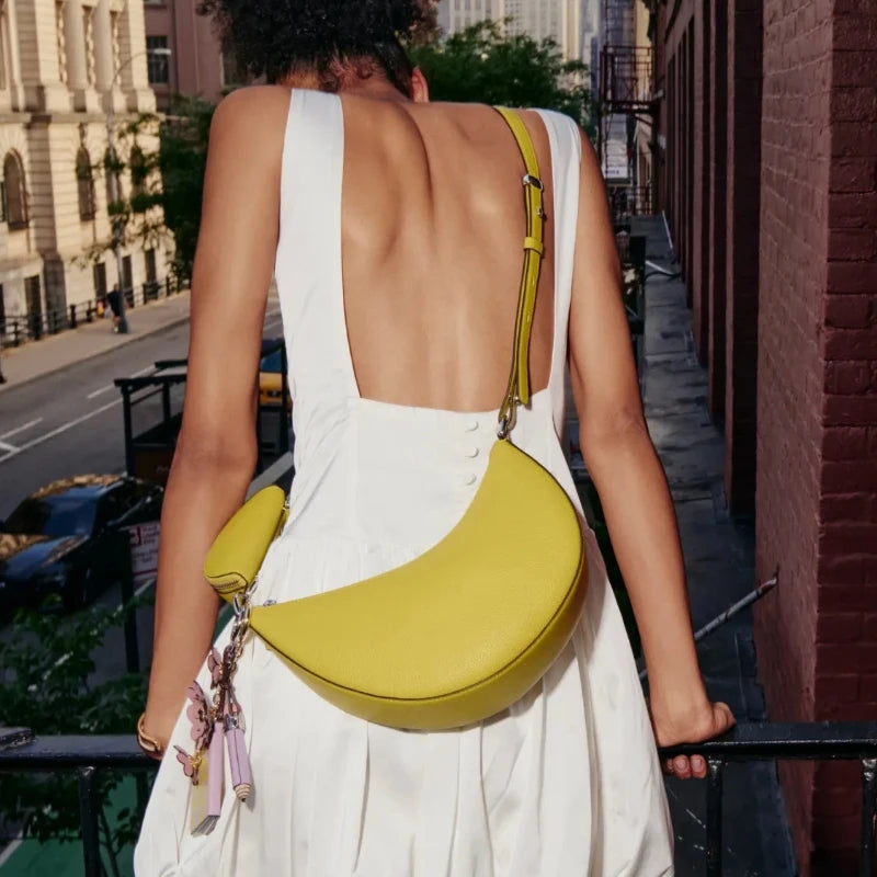 Women's Duo Bag with Crossbody Strap, New Luxury Designer Handbag with Mini Purses, Dumpling Crescent Armpit Bag for Women