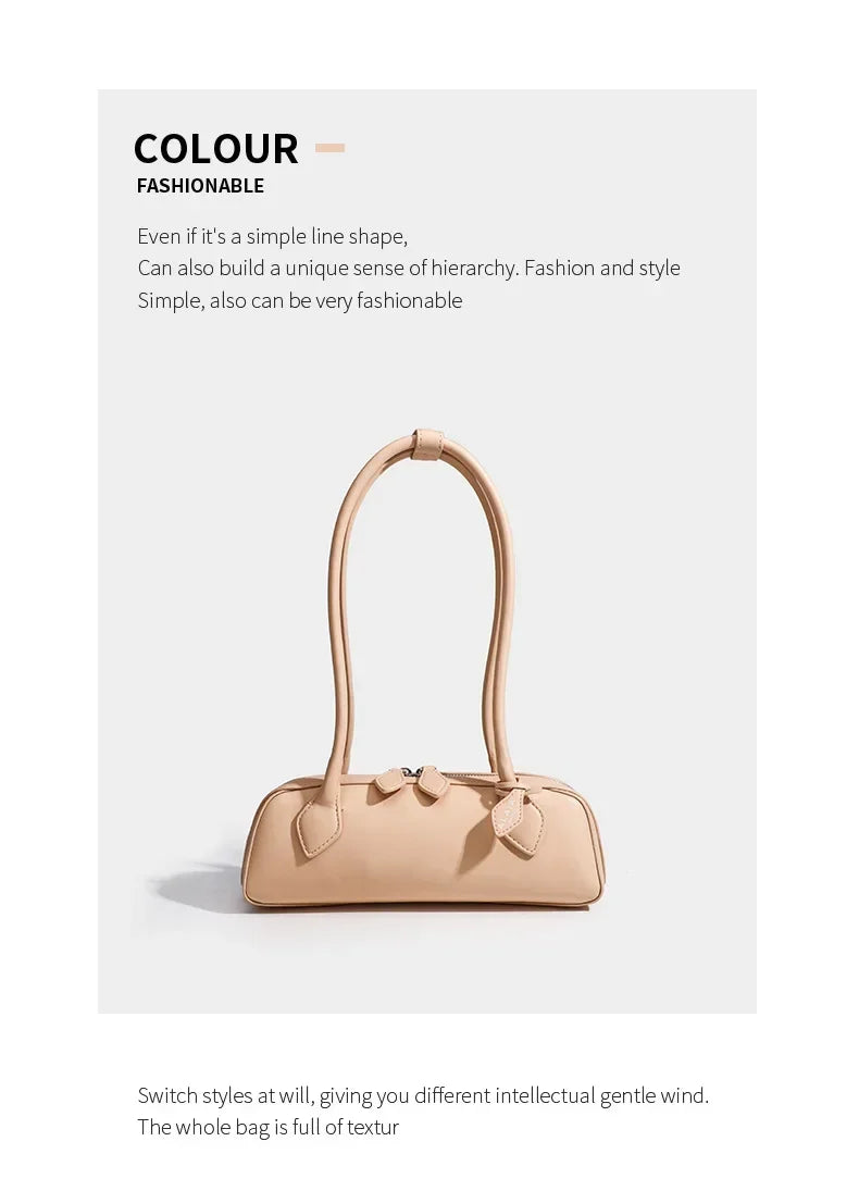 French Designer Sausage Bag Vintage Underarm Bag Genuine Leather Women's Handbag Casual Commuting Versatile Single Shoulder Bags