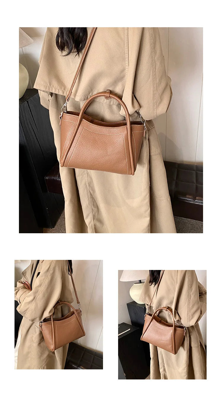 2025 new style large-capacity high-end PU messenger bag for daily commuting, soft leather wing bag for women