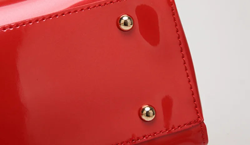 Luxury Designer Handbags Women 2024 High-end Evening Party Clutch Bag Ladies Bright Patent Leather Top Handle Underarm Bags