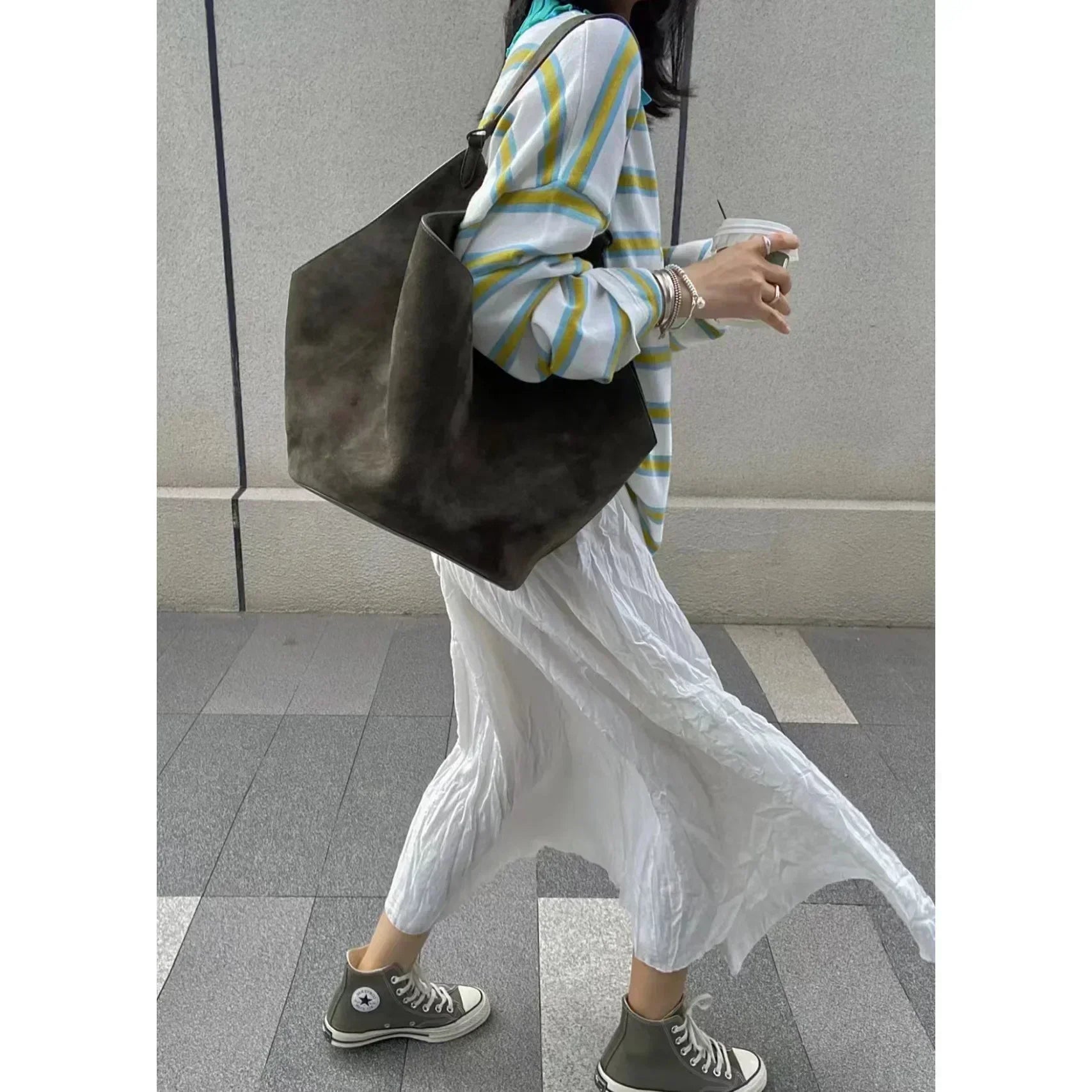 2023 Autumn and Winter Handbag Genuine Leather Dumpling Bucket Bag Niche Shoulder Tote