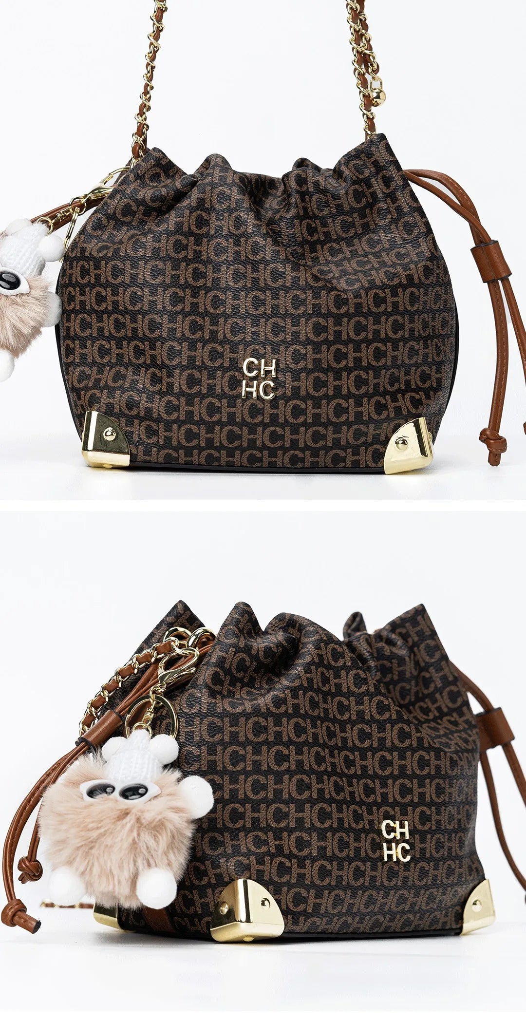 CH Crossbody High Quality Ladies Light Luxury Chain Bag Adjustable Brand Letter Print Cartoon Pendant Design Unique Popular