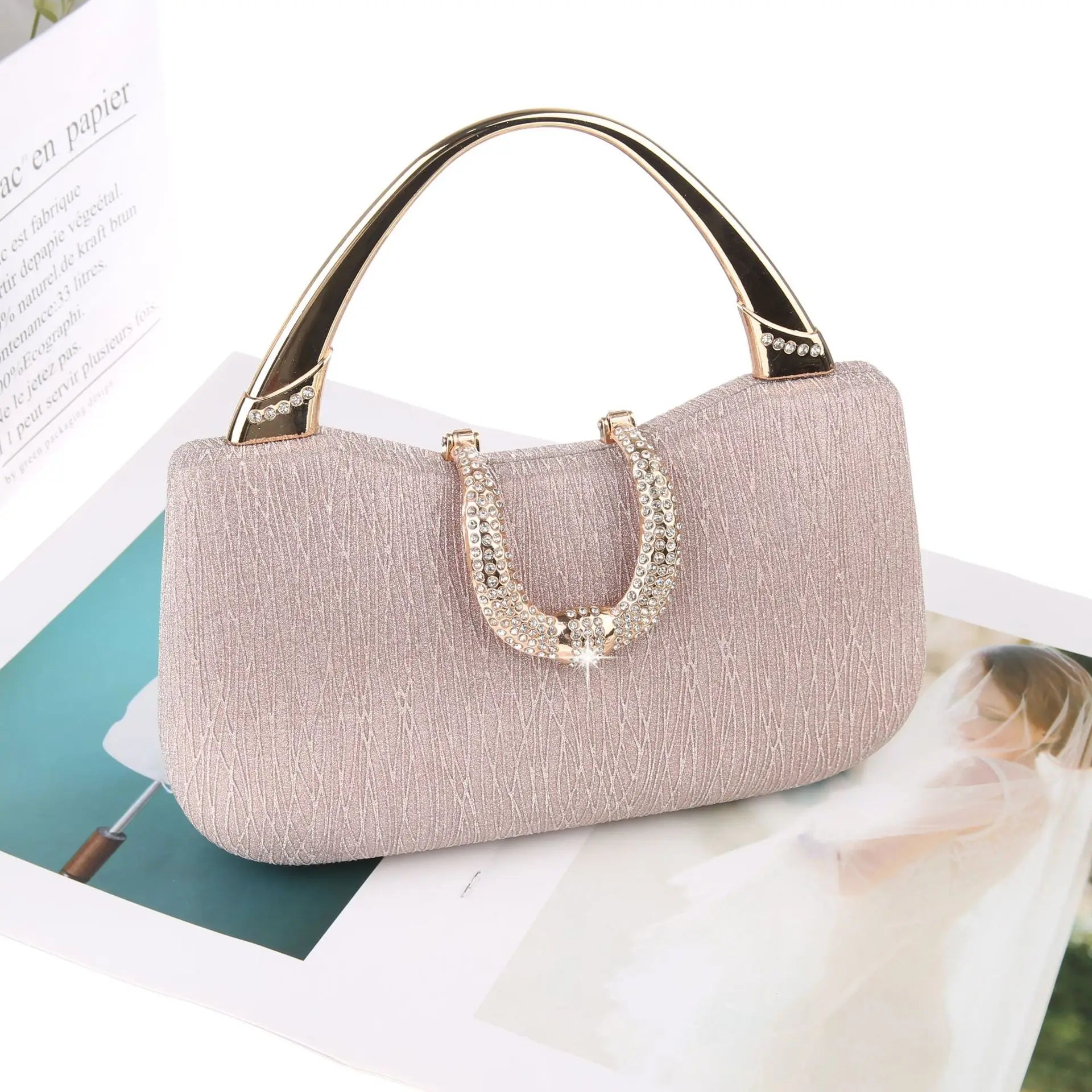 2024 Fashion Trend New Women's Bag High-end Texture Fine Glitter Exquisite Hand-held Evening Bag Fashion Urban Beauty Clutch Bag