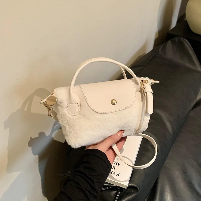 Cute Autumn And Winter Plush Mini Handbag Fashion Temperament Girls Mini Coin Purse Korean Version Versatile Crossbody Bag