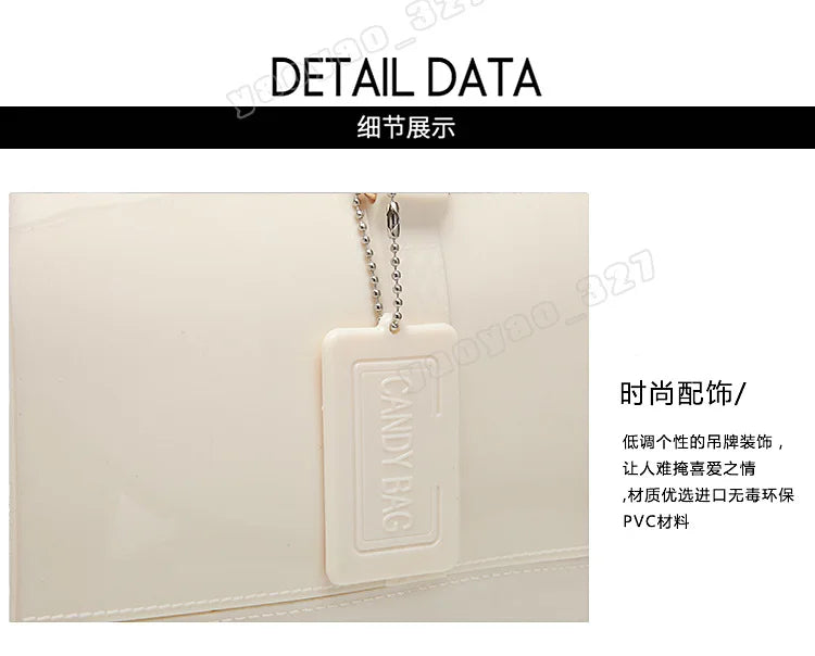 2024 Women Transparent Boston Handbag Candy Color Fashion Girls Jelly PVC Simple Waterproof Silicone Pillow Big Crossbody Bag