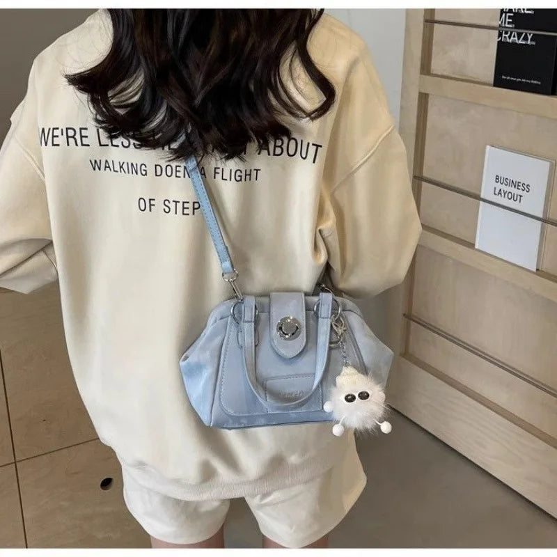 Fashion Niche Design Handbag New Popular Versatile Women Shoulder Bag Temperament Gentle Crossbody Bag With Pendant