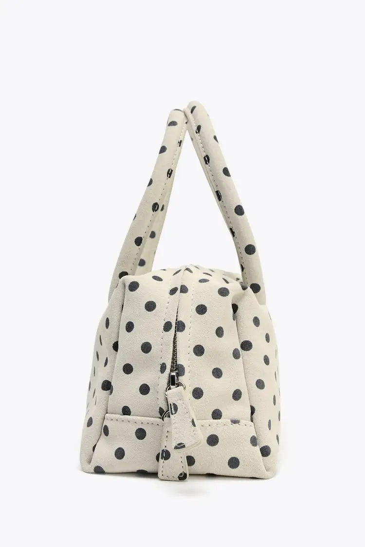 WOMEN'S POLKA DOT PRINTED BOWLING BAG, Women's Fashionable Crossbody Bag, Ladies Luxury Design Polka Dot Pattern Handbags