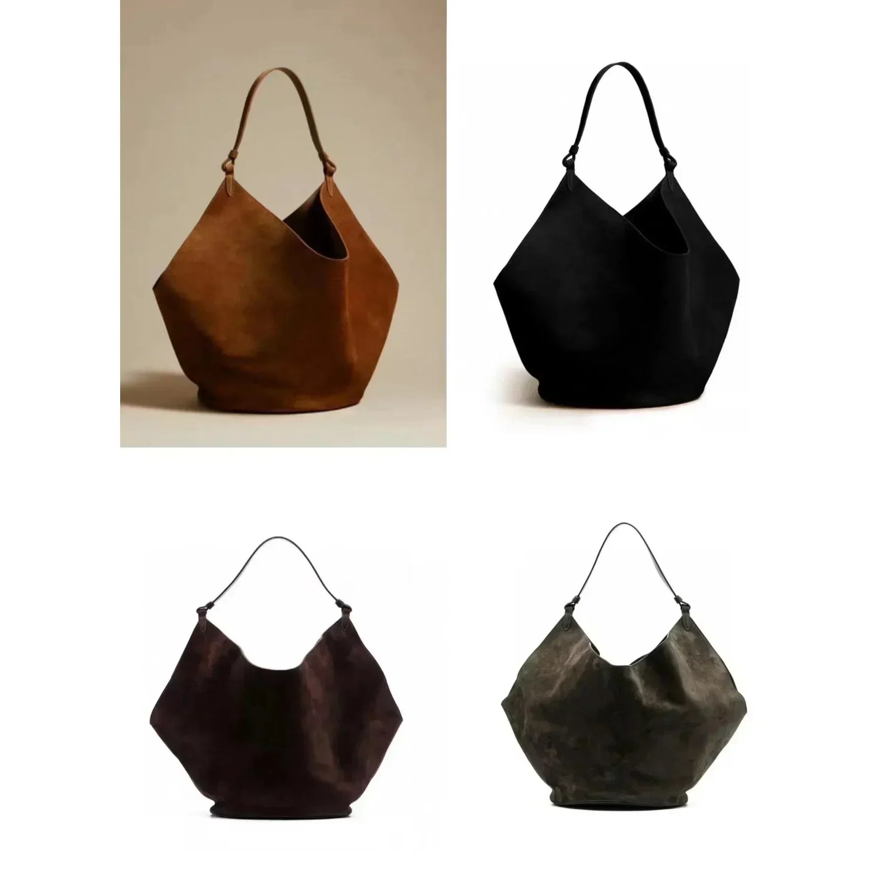 2023 Autumn and Winter Handbag Genuine Leather Dumpling Bucket Bag Niche Shoulder Tote