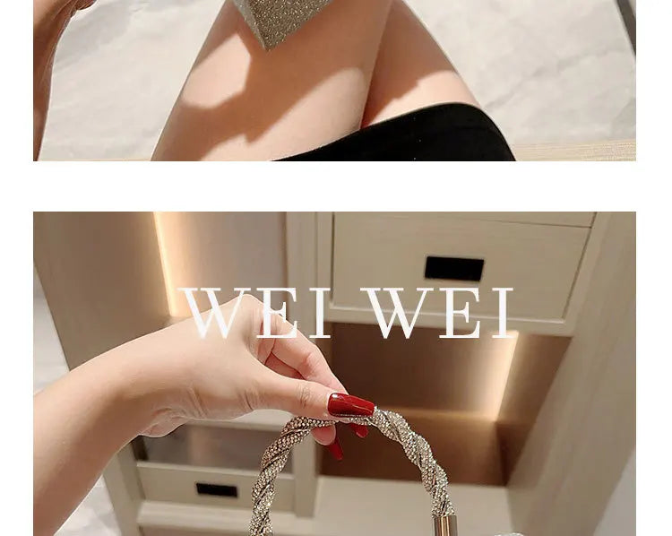 Evening Bag Dress Versatile European and American Clutch Bag Crossbody Celebrity Fashion Diamond Bow Chain Bag Lady Handbag