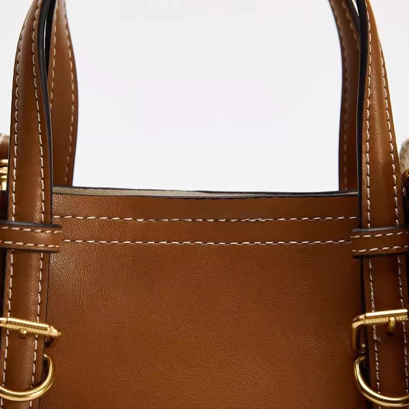 New Women Small Pu Leather Tote Bags Luxury Multifunctional Versatile Ladies Fashion Shoulder Crossbody Designer Handbag