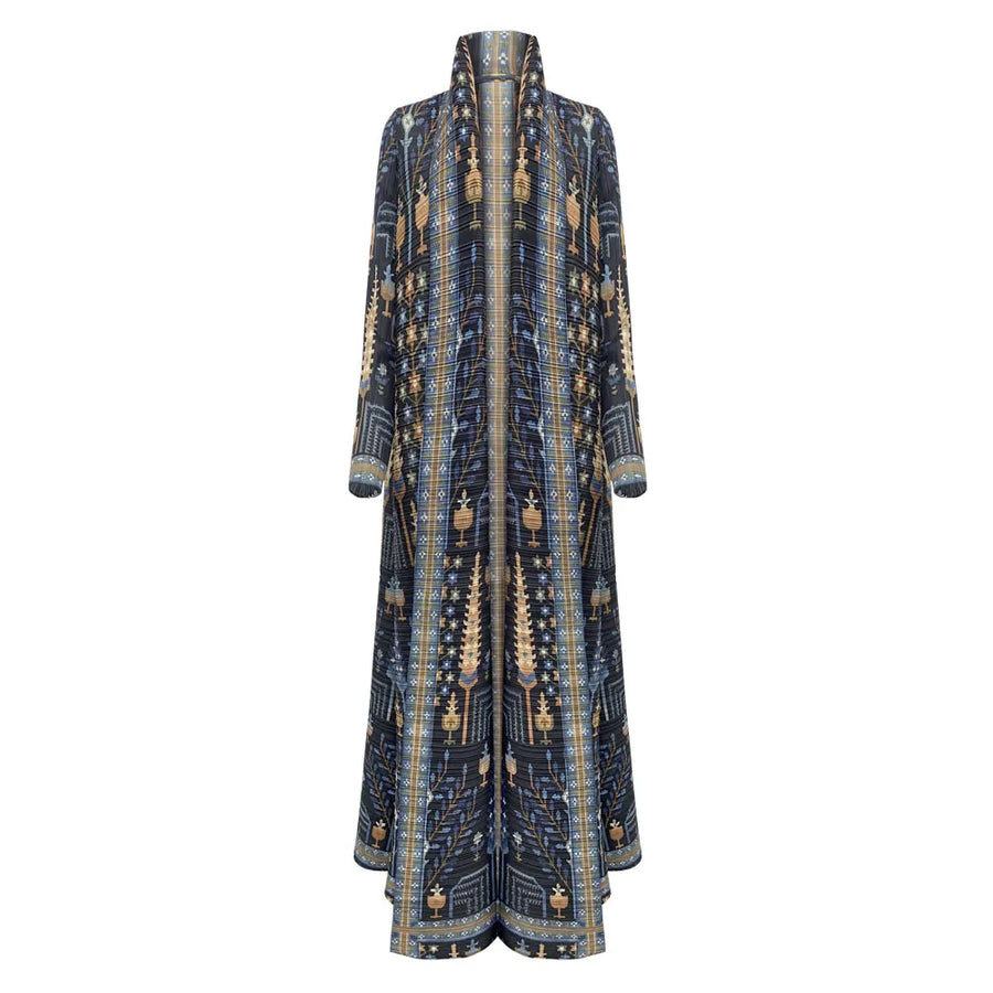 Elegant Pleated Abaya with Artistic Floral Print for Women Modest and Stylish Long Dress High-Quality Designer Outerwear ODM — 2 - Image 2