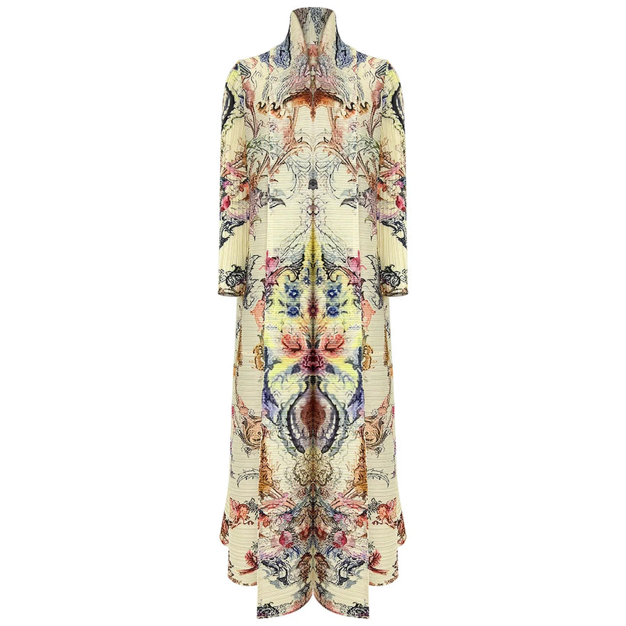 Elegant Pleated Abaya with Artistic Floral Print for Women Modest and Stylish Long Dress High-Quality Designer Outerwear ODM — 26