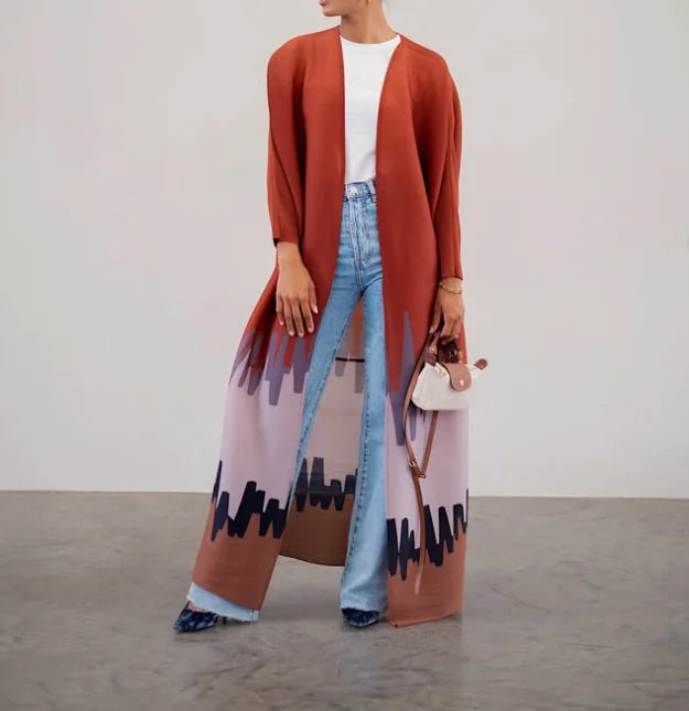 High Quality Pleated Abaya for Women Muslim Modest Ombre Vintage Long Robe Front Open Cardigan Coat ODM Classy Abayas Dubai — color 7