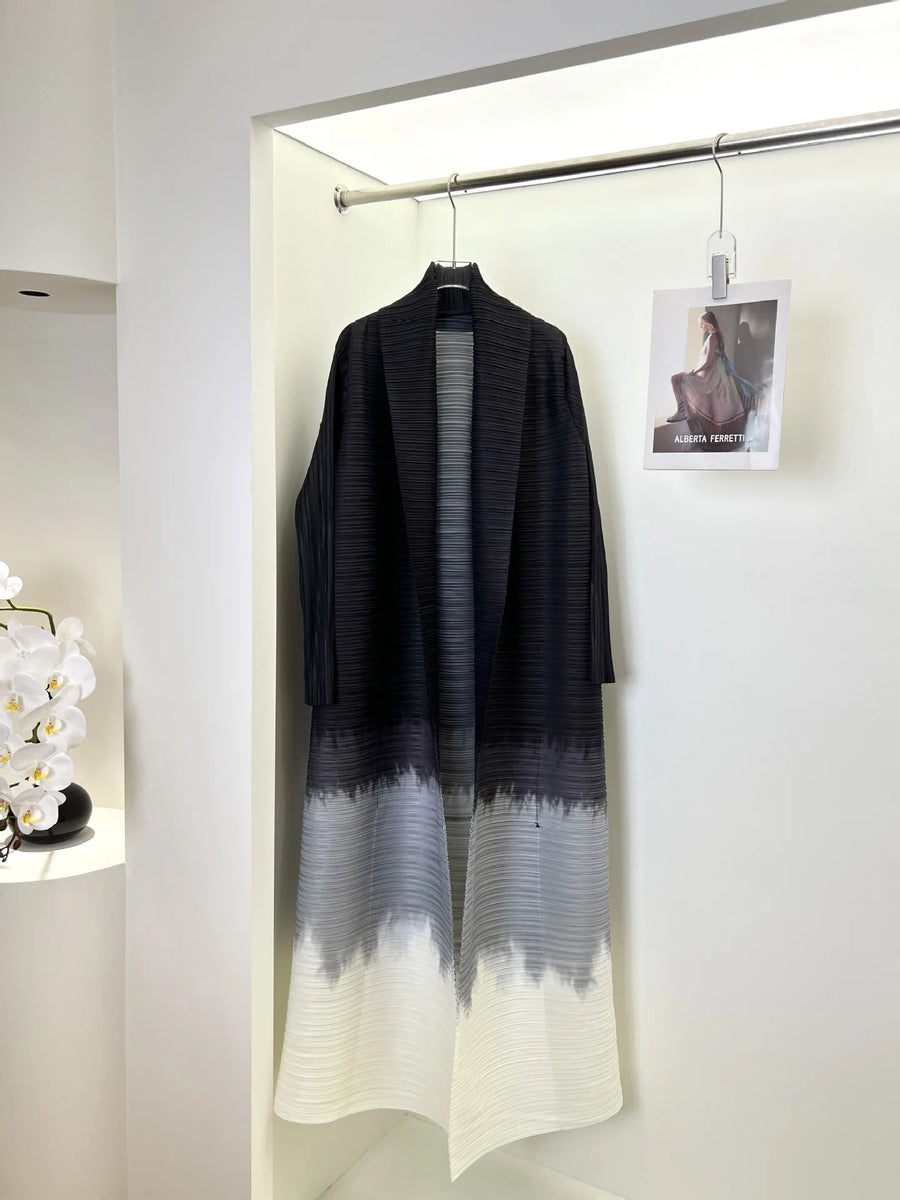 Miyake Pleated Abaya 2025 Women Muslim Dress Luxury Printed Middle East Arab Long Gown Plus Size Modest Robe for Tall Lady — color 9