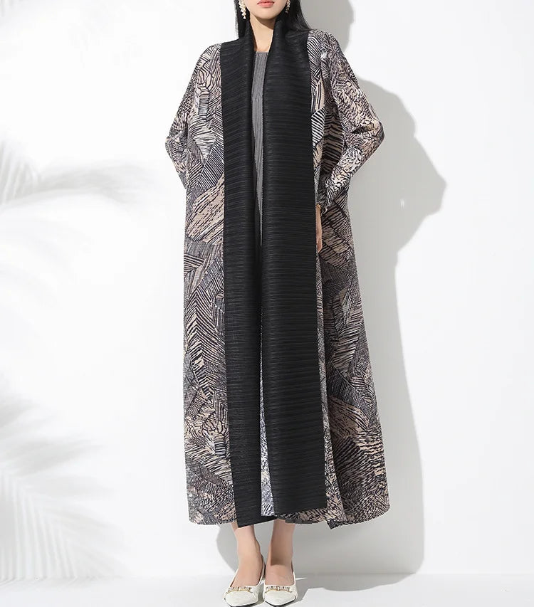 High Quality Abaya 2025 Women's Open Jacket Style Dress Floral Pleated Modest Islamic Dubai Eid Long Robe Ppour Femme for Church — Black