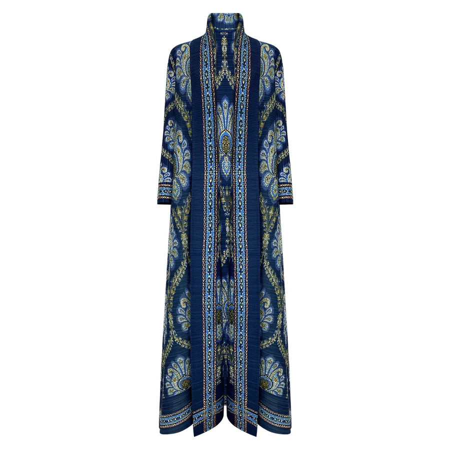 Elegant Pleated Abaya with Artistic Floral Print for Women Modest and Stylish Long Dress High-Quality Designer Outerwear ODM — 35