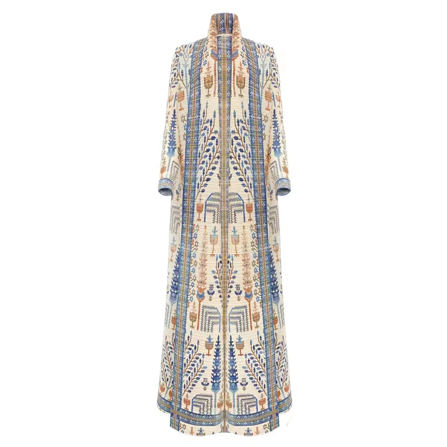 OEM/ODM High Quality Abaya 2025 Dubai Women's Modest Traditional Muslim Plus Size Front Open Cardigan Pleated Long Kaftan Robe — color 1 - Image 2