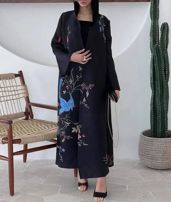 OEM/ODM High Quality Abaya 2025 Dubai Women's Modest Traditional Muslim Plus Size Front Open Cardigan Pleated Long Kaftan Robe — color  29