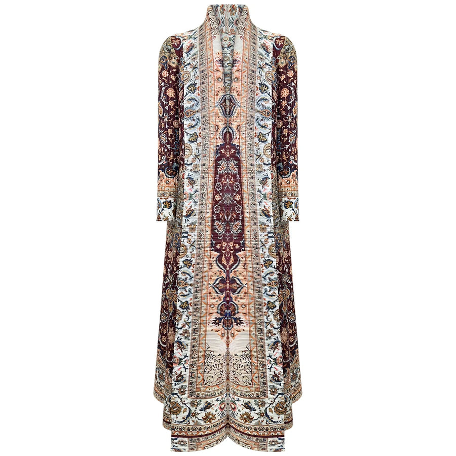 Elegant Pleated Abaya with Artistic Floral Print for Women Modest and Stylish Long Dress High-Quality Designer Outerwear ODM — 24