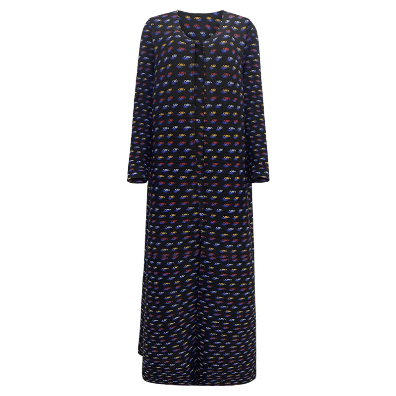 Elegant Pleated Abaya with Artistic Floral Print for Women Modest and Stylish Long Dress High-Quality Designer Outerwear ODM — 30