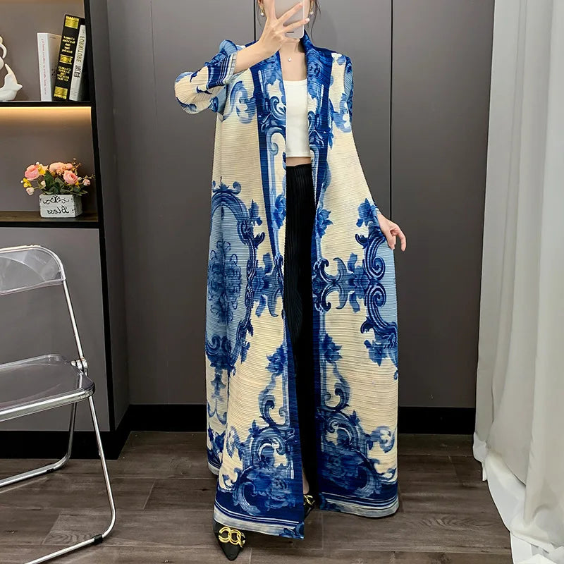 Women's Elegant Pleated Abaya 2025 Dubai Modest Fashion Front Open Cardigan Long Coat Arab Ladies Wholesale Plus Size Abayas — color 1