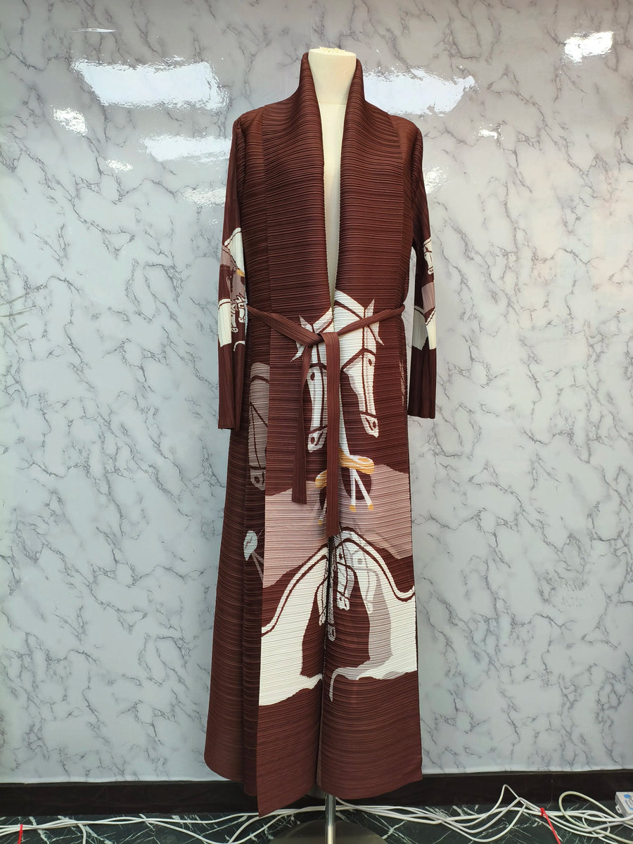 Miyake Open Abaya 2026 Pleated Large Size Modest Coat Style Long Robe Pour Femme Casual Muslim Elegent Abayas Designing Clothes — Color-8