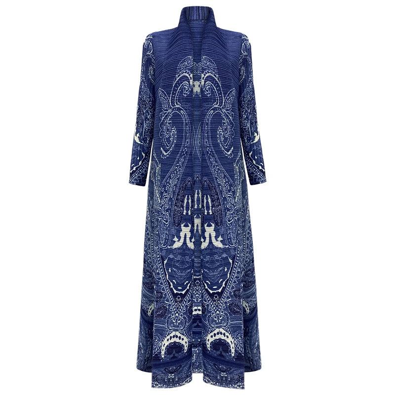 OEM/ODM High Quality Abaya 2025 Dubai Women's Modest Traditional Muslim Plus Size Front Open Cardigan Pleated Long Kaftan Robe — color 6