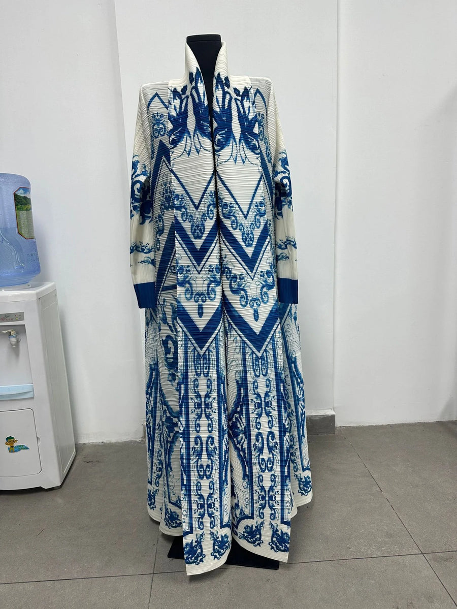 OEM/Customized Abaya 2025 Dubai for Women Modest Muslim Arab Dress Pleated Front Open Cardigan Coats Casual Long Robes Evening — As picture color 1