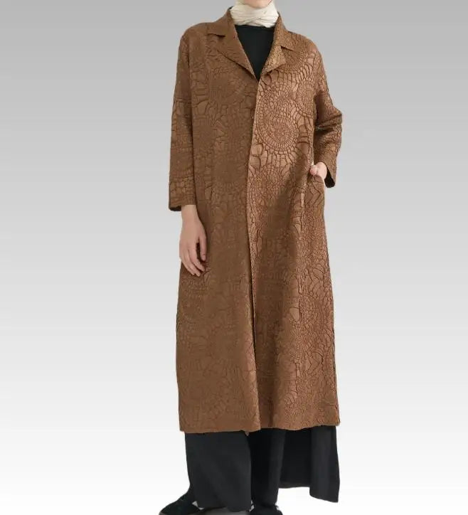 Customized Handmade Pleated Abaya Muslim for Women Vintage Style Coat High Quality Open Cardigan Modest Dubai Kaftan Long Robe — color 1