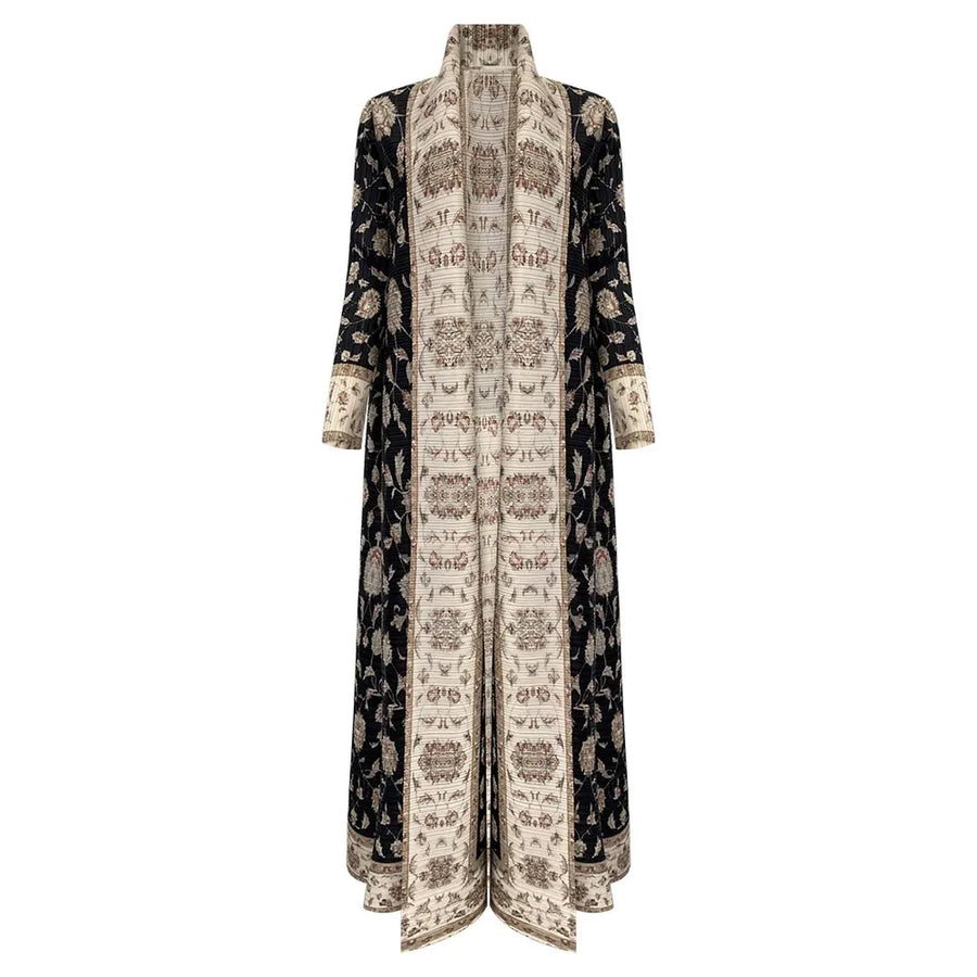 Elegant Pleated Abaya with Artistic Floral Print for Women Modest and Stylish Long Dress High-Quality Designer Outerwear ODM — 38