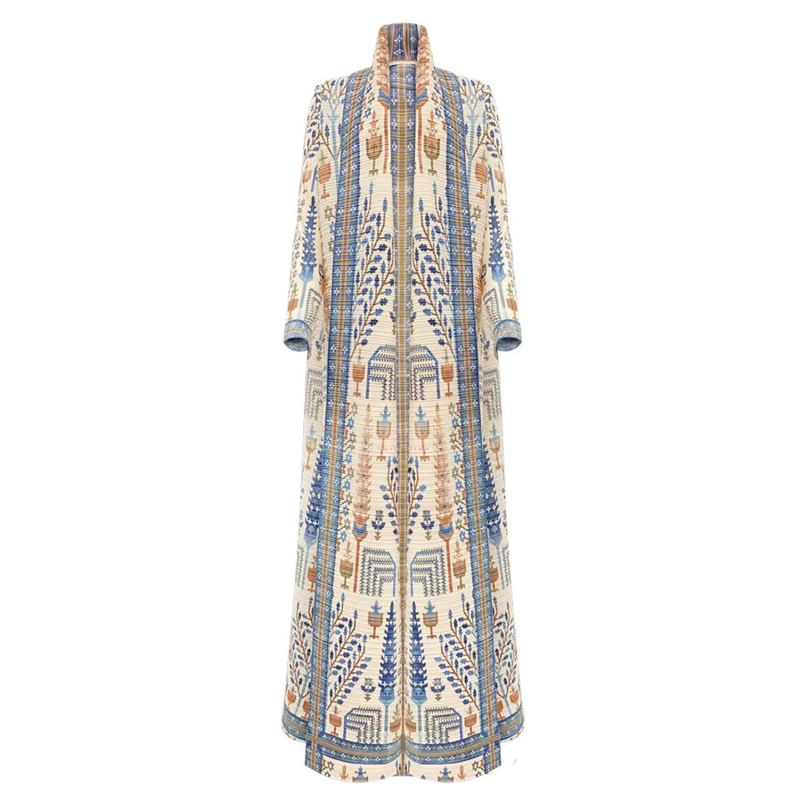 Elegant Pleated Abaya with Artistic Floral Print for Women Modest and Stylish Long Dress High-Quality Designer Outerwear ODM — 11