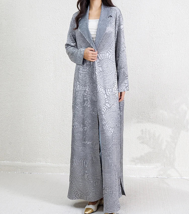 Customized Handmade Pleated Abaya Muslim for Women Vintage Style Coat High Quality Open Cardigan Modest Dubai Kaftan Long Robe — color 8