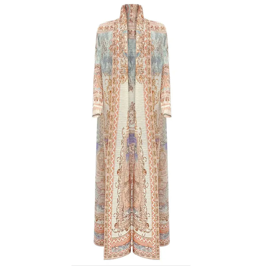 Elegant Pleated Abaya with Artistic Floral Print for Women Modest and Stylish Long Dress High-Quality Designer Outerwear ODM — 39