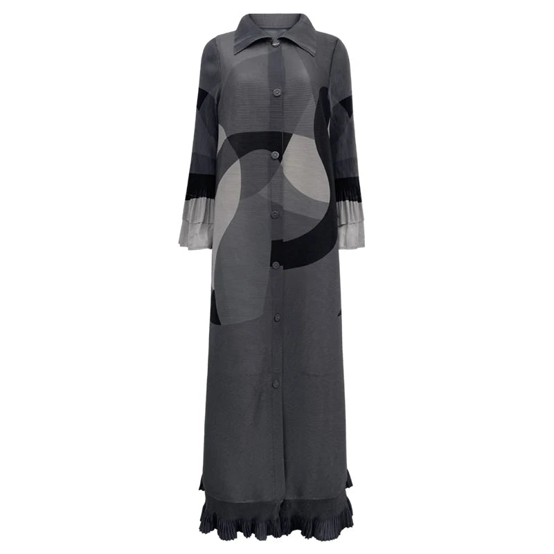Elegant Pleated Abaya with Artistic Floral Print for Women Modest and Stylish Long Dress High-Quality Designer Outerwear ODM — 32