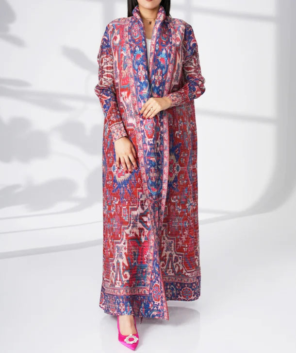 High Quality Customized Modest Abaya 2025 for Muslim Women Miyake Pleated Kaftan Long Robes Front Open Coat Casual Loose Abayas — color-7