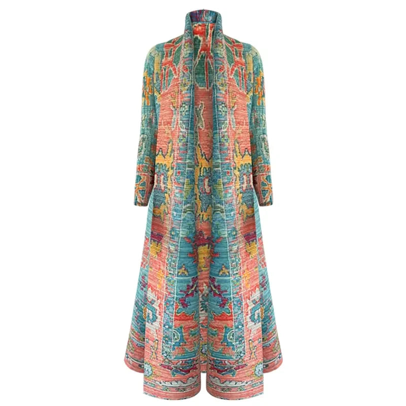 OEM/ODM High Quality Abaya 2025 Dubai Women's Modest Traditional Muslim Plus Size Front Open Cardigan Pleated Long Kaftan Robe — color 9