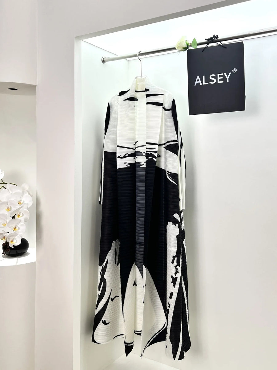 High Quality Pleated Abaya for Women Muslim Modest Ombre Vintage Long Robe Front Open Cardigan Coat ODM Classy Abayas Dubai — color 1