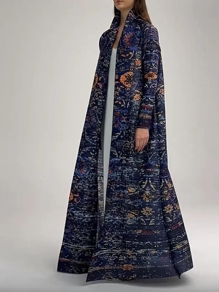OEM/Customized Abaya 2025 Dubai for Women Modest Muslim Arab Dress Pleated Front Open Cardigan Coats Casual Long Robes Evening — As picture color 8