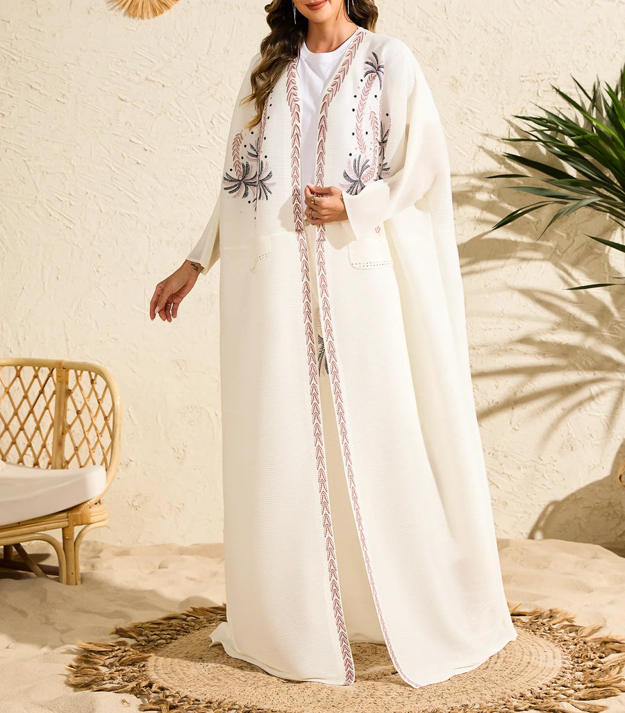 New Printed Gradient Abaya 2025 Women Traditional Muslim Clothing Modest Muslim Open Front Cardigan Kaftan Kimono Factory Custom — color 7