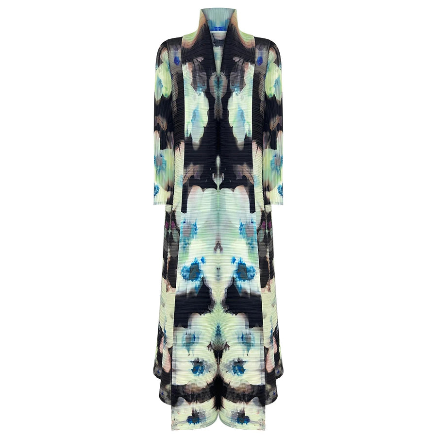 Dubai Style Ramadan Abaya Collection for Women Elegant Open Front Modest Wear Luxury Muslim Fashion Design One Size Fits All — print color 8