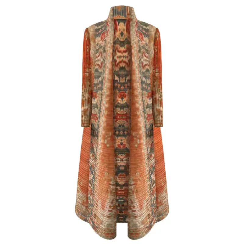 OEM/ODM High Quality Abaya 2025 Dubai Women's Modest Traditional Muslim Plus Size Front Open Cardigan Pleated Long Kaftan Robe — color  4