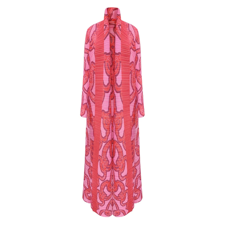 Elegant Pleated Abaya with Artistic Floral Print for Women Modest and Stylish Long Dress High-Quality Designer Outerwear ODM — 5 - Image 2