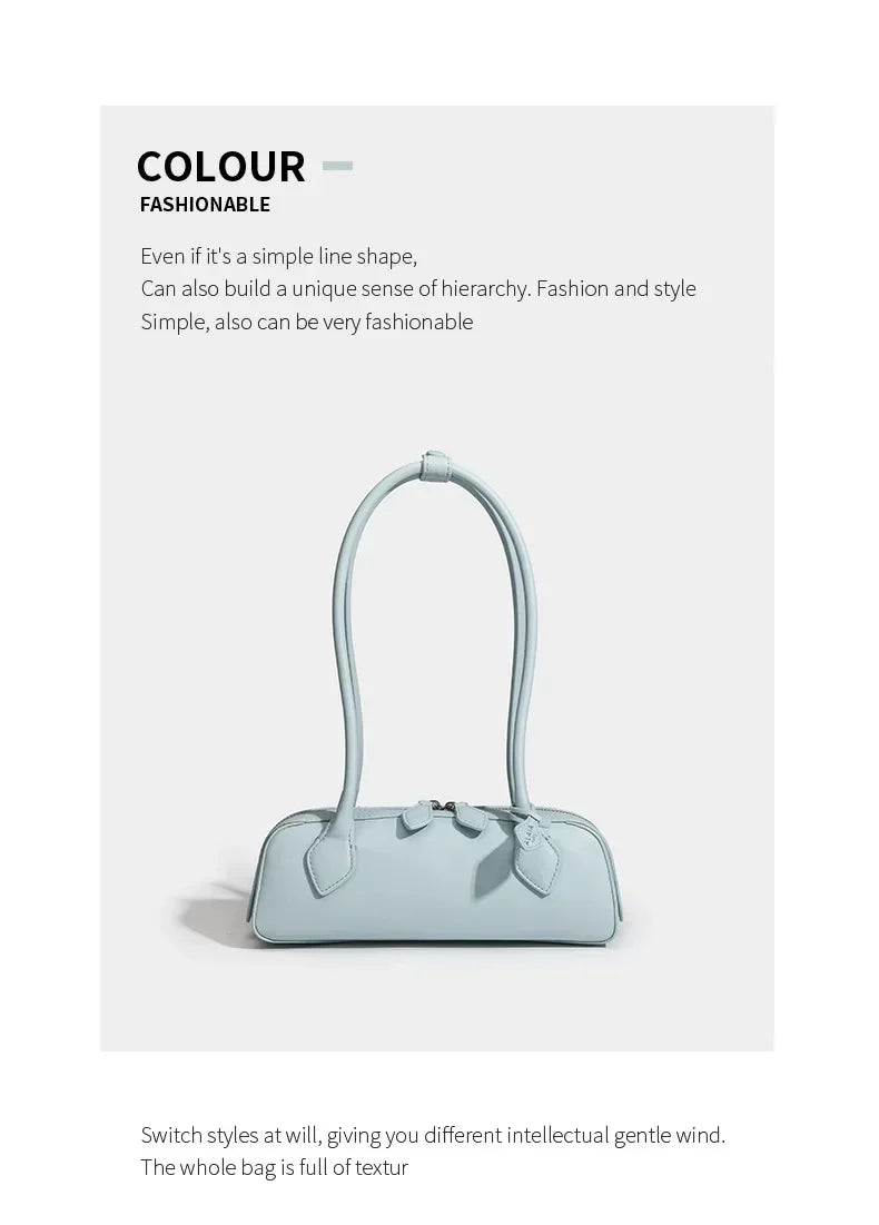 French Designer Sausage Bag Vintage Underarm Bag Genuine Leather Women's Handbag Casual Commuting Versatile Single Shoulder Bags